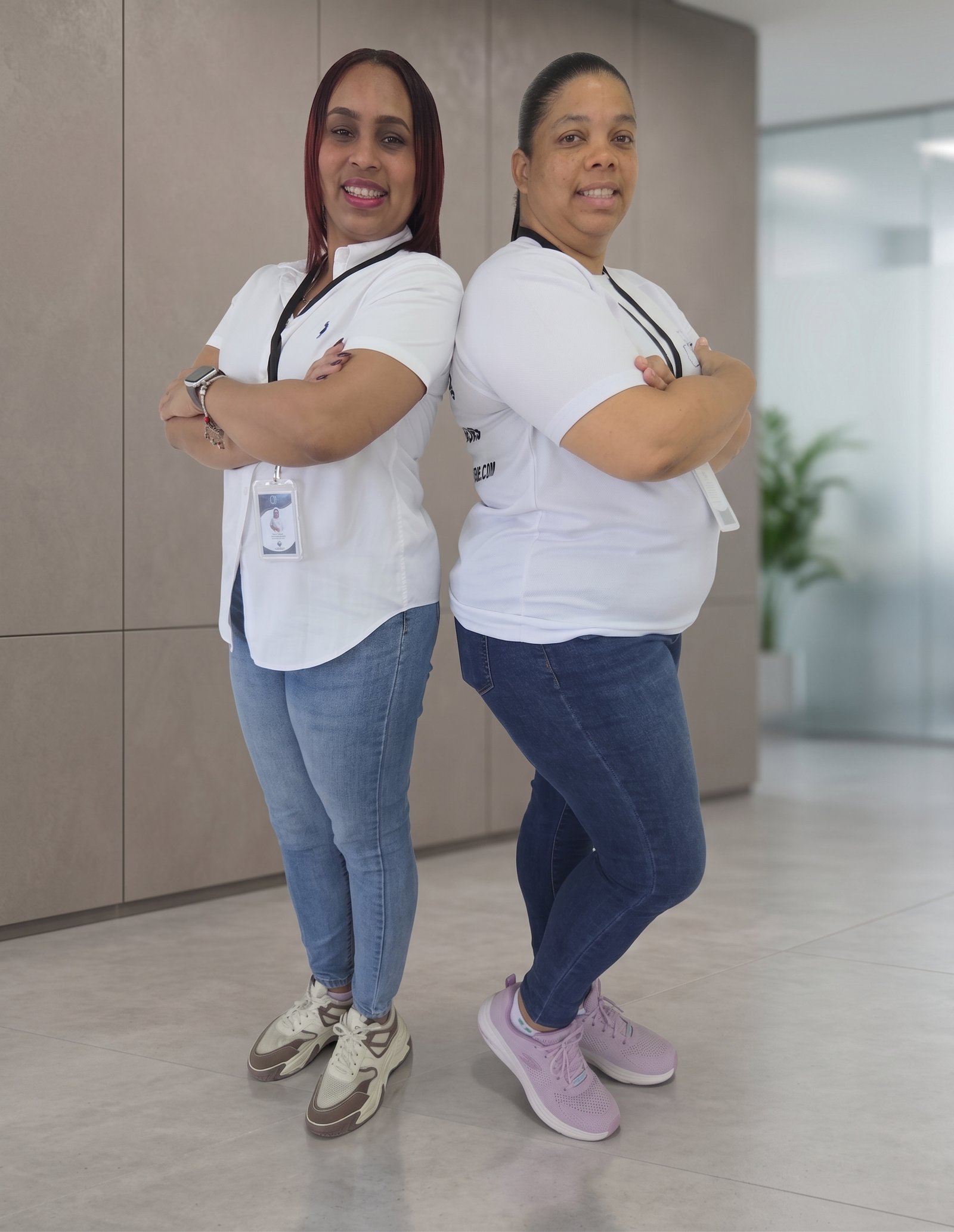 Luisa Mañón y Yeralina Vásquez, Co-CEOs y fundadoras de JHV Elite Care & Services en Santo Domingo.